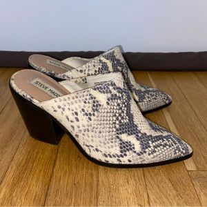 Snakeskin Mules
